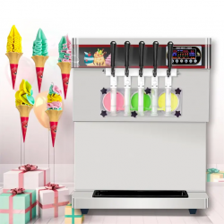 Máquina de helados suaves comercial de 5 sabores